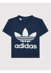 Adidas - adidas Komplet t-shirt i szorty sportowe Trefoil HK7482 Granatowy Regular Fit. Kolor: niebieski. Materiał: bawełna #7
