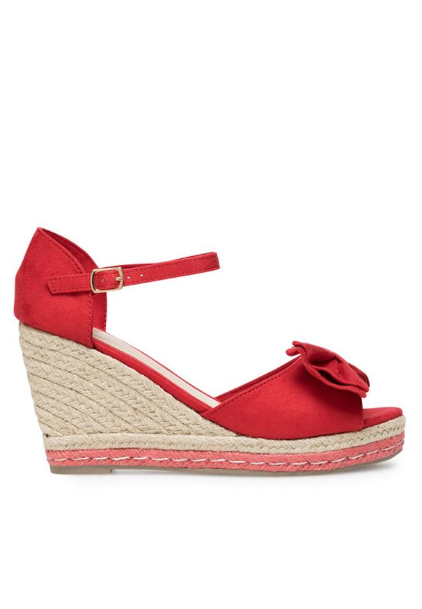 DeeZee Espadryle WYL2710-02 Czerwony. Kolor: czerwony. Materiał: materiał