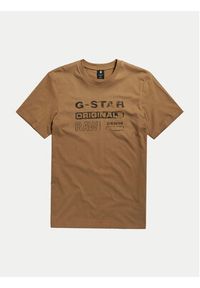 G-Star RAW - G-Star Raw T-Shirt Distressed D24420-336-7172 Brązowy Slim Fit. Kolor: brązowy. Materiał: bawełna