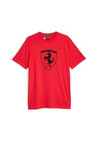 Koszulka Sportowa Męska Puma Ferrari Race Tonal Big Shield. Kolor: czerwony. Sport: turystyka piesza