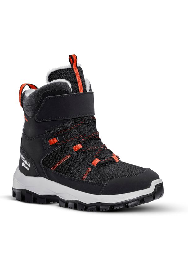 quechua - Buty turystyczne dla dzieci Quechua SH500 mountain wodoodporne. Kolor: czarny, czerwony, szary, wielokolorowy. Sezon: zima. Sport: turystyka piesza