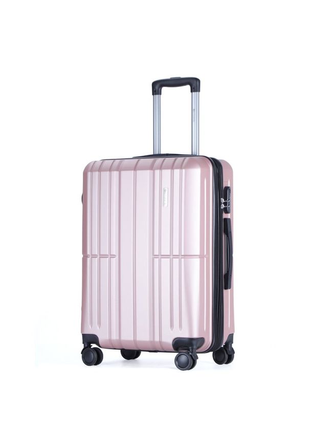 Betlewski - Średnia walizka NOVA BETLEWSKI różowe złoto BWA-030 M. Kolor: różowy, wielokolorowy, złoty. Materiał: materiał