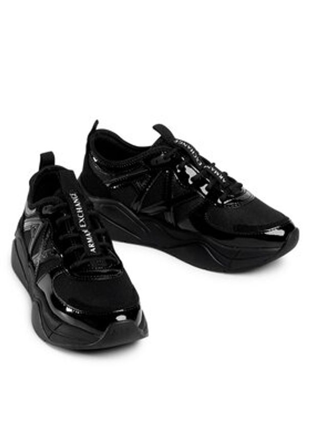 Armani Exchange Sneakersy XDX039 XV311 00002 Czarny. Kolor: czarny. Materiał: materiał