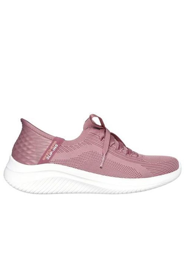 skechers - Buty do chodzenia damskie Skechers Slip-ins Ultra Flex 3.0. Kolor: różowy. Materiał: materiał, syntetyk. Szerokość cholewki: normalna. Sport: turystyka piesza