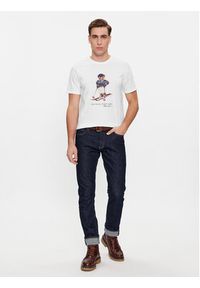 Polo Ralph Lauren T-Shirt 710853310026 Biały Slim Fit. Typ kołnierza: polo. Kolor: biały. Materiał: bawełna #4