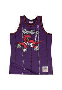 Mitchell & Ness - Jersey Toronto Raptors Swingman. Kolor: czerwony, fioletowy, wielokolorowy. Materiał: jersey. Sport: koszykówka