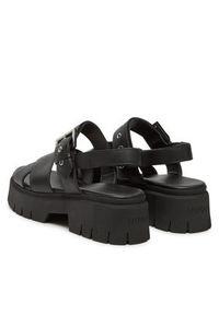 Hugo - HUGO Sandały Kris_Sandal_BKNA 50542072 Czarny. Kolor: czarny. Materiał: skóra