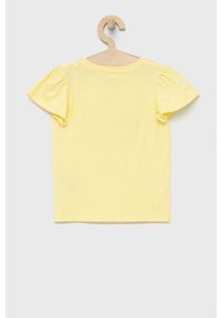 Tom Tailor t-shirt bawełniany dziecięcy kolor żółty. Okazja: na co dzień. Kolor: żółty. Materiał: bawełna. Długość rękawa: krótki rękaw. Długość: krótkie. Wzór: nadruk. Styl: casual