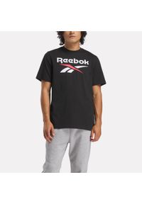 Koszulka fitness męska Reebok krótki rękaw. Kolor: czarny. Materiał: bawełna. Długość rękawa: krótki rękaw. Długość: krótkie. Sport: fitness