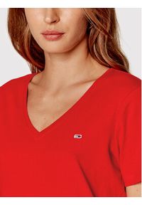 Tommy Jeans T-Shirt DW0DW14617 Czerwony Slim Fit. Kolor: czerwony. Materiał: bawełna #5