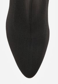 Born2be - Czarne Eleganckie Botki VICES na Słupku ze Skarpetkową Cholewką Rasoria. Okazja: na co dzień, na spotkanie biznesowe, do pracy. Zapięcie: bez zapięcia. Kolor: czarny. Materiał: satyna, skóra. Szerokość cholewki: normalna. Obcas: na słupku. Styl: elegancki #7