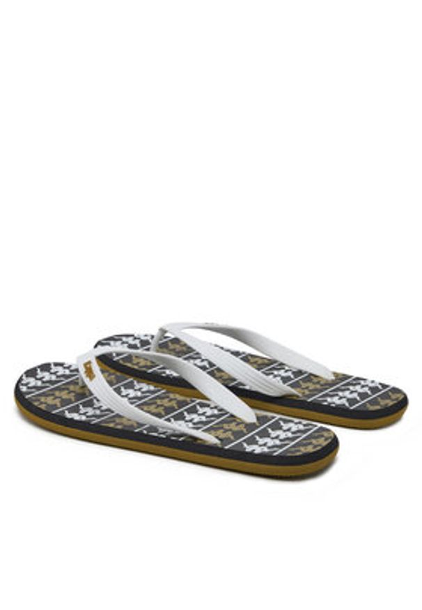 Kappa Japonki 371D2UW White - Black - Green Military Kolorowy. Materiał: syntetyk, materiał. Wzór: kolorowy