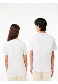 Lacoste T-Shirt TH1147 Biały Regular Fit. Kolor: biały. Materiał: bawełna