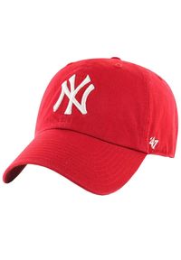 47 Brand - Czapka z daszkiem męska New York Yankees MLB Clean Up Cap. Kolor: czerwony. Materiał: bawełna