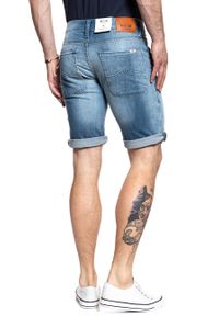 Mustang - SPODENKI MĘSKIE MUSTANG 5 Pocket Short DENIM BLUE 1007108 5000 783. Materiał: denim