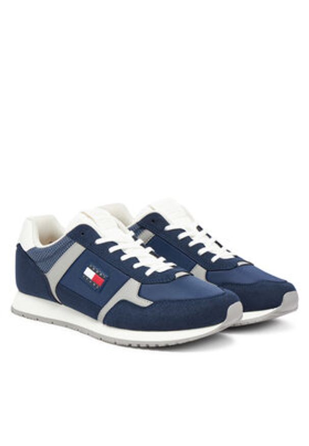 Tommy Jeans Sneakersy Tjm Runner Casual EM0EM01590 Granatowy. Okazja: na co dzień. Kolor: niebieski. Materiał: materiał