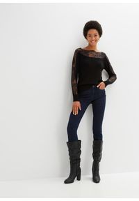 bonprix - Sweter z koronką. Kolor: czarny. Materiał: koronka. Wzór: koronka. Styl: elegancki #2