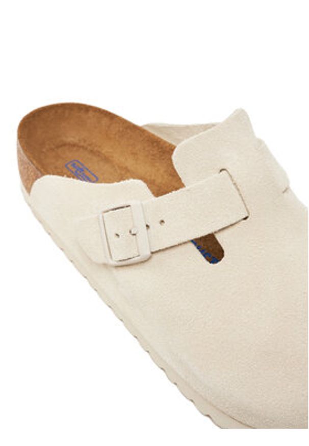 Birkenstock Klapki Boston zamsz 1027667 Biały. Kolor: biały. Materiał: zamsz, skóra