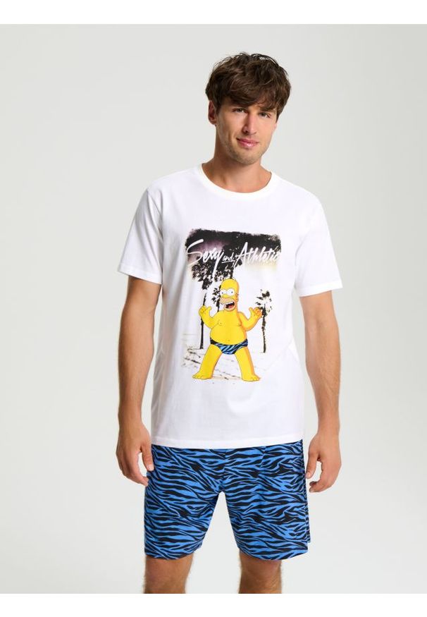 Sinsay - Piżama dwuczęściowa The Simpsons - biały. Kolor: biały