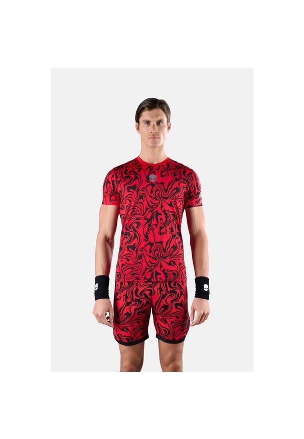 HYDROGEN - Koszulka tenisowa męska z krótkim rękawem Hydrogen Chrome Tech Tee. Kolor: wielokolorowy, czarny, czerwony. Długość rękawa: krótki rękaw. Długość: krótkie. Sport: tenis