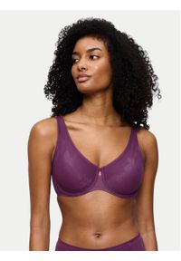 Triumph Biustonosz z fiszbiną Wild Rose Sensation 10205953 Fioletowy. Kolor: fioletowy. Materiał: syntetyk
