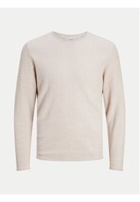 Jack & Jones - Jack&Jones Sweter Cooper 12258407 Beżowy Regular Fit. Kolor: beżowy. Materiał: bawełna #3