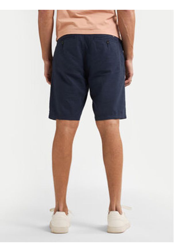 Petrol Industries Szorty materiałowe M-1050-SHO538 Granatowy Slim Fit. Kolor: niebieski. Materiał: len, bawełna