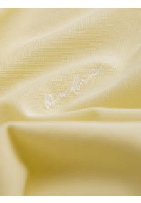Ombre Clothing - Koszulka polo z dzianiny pique - żółta V4. Typ kołnierza: polo. Kolor: żółty. Materiał: dzianina. Wzór: haft #3