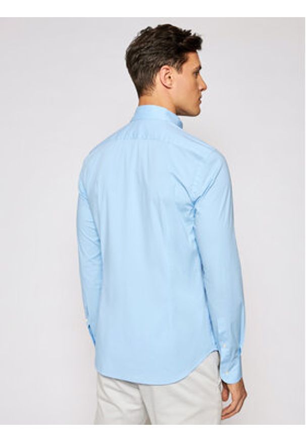 La Martina Koszula Poplin CCMC02 PP003 Błękitny Slim Fit. Kolor: niebieski. Materiał: bawełna