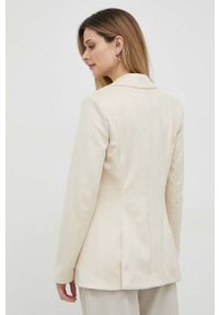 Guess marynarka kolor beżowy dwurzędowa gładka. Okazja: na co dzień. Kolor: beżowy. Wzór: gładki. Styl: casual, klasyczny #6