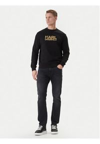 Karl Lagerfeld - KARL LAGERFELD Bluza 705780 500917 Czarny Regular Fit. Typ kołnierza: dekolt w karo. Kolor: czarny. Materiał: bawełna #5