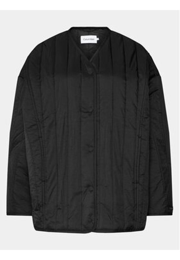 Calvin Klein Kurtka przejściowa Vertical K20K206766 Czarny Oversize. Kolor: czarny. Materiał: syntetyk