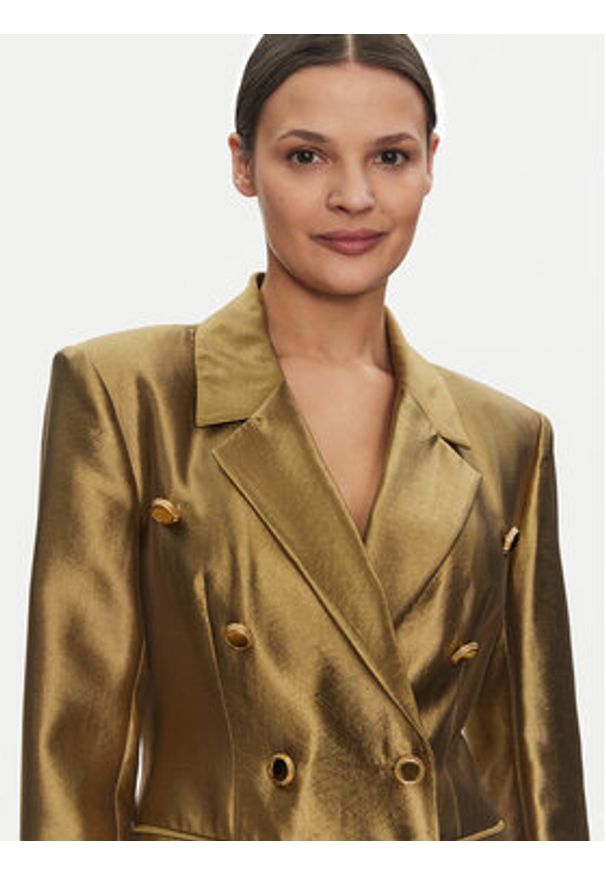 Guess Marynarka 5GGN20 7312A Złoty Regular Fit. Kolor: złoty. Materiał: wiskoza