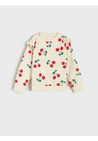 Sinsay - Bluza z falbanami - kremowy. Typ kołnierza: kołnierz z falbankami. Kolor: kremowy #1