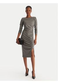 Pinko - PINKO Sukienka koktajlowa Almundena Abito 106126 A2ZU Szary Regular Fit. Kolor: szary. Materiał: syntetyk. Styl: wizytowy
