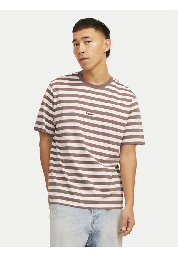 Jack & Jones T-Shirt Vesterbro 12265748 Beżowy Relaxed Fit. Kolor: beżowy. Materiał: bawełna