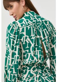 Elisabetta Franchi sukienka kolor zielony mini prosta. Okazja: na co dzień. Kolor: zielony. Długość rękawa: długi rękaw. Typ sukienki: proste. Styl: casual. Długość: mini #5