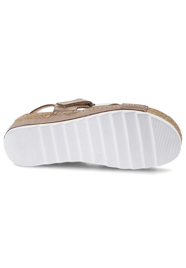 Brązowe Sandały Wasak Mode Obuwie Damskie. Okazja: na co dzień. Zapięcie: rzepy. Kolor: brązowy. Materiał: skóra, materiał. Sezon: lato. Styl: casual