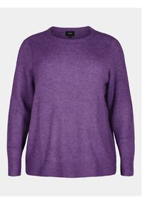 Zizzi Sweter CA61192A Fioletowy Regular Fit. Kolor: fioletowy. Materiał: syntetyk #3