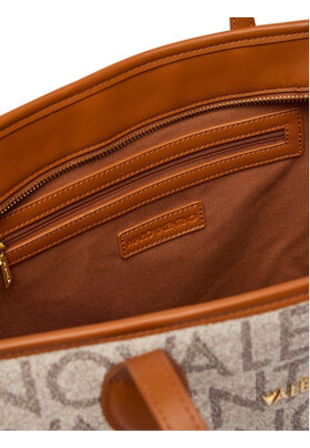 VALENTINO - Valentino Torebka Logo VBSA1F02 Beżowy. Kolor: beżowy. Materiał: skórzane