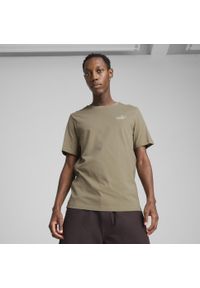 Puma - Męska koszulka Essentials z małym logo No. 1 PUMA Velvet Moss Brown. Kolor: brązowy. Wzór: haft. Sport: fitness