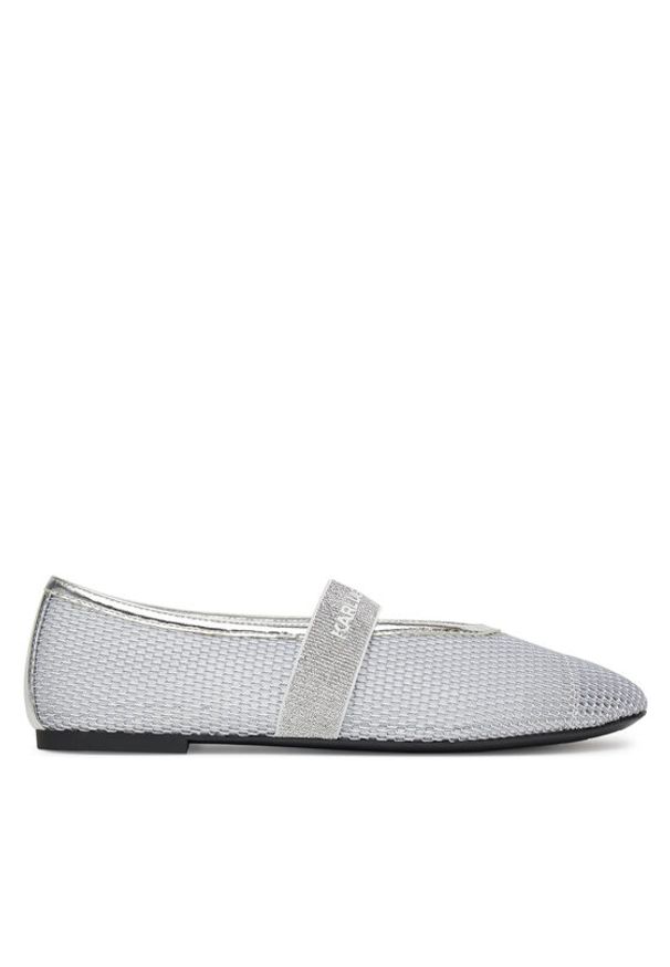 Karl Lagerfeld - KARL LAGERFELD Baleriny KL40125 Srebrny. Kolor: srebrny. Materiał: materiał