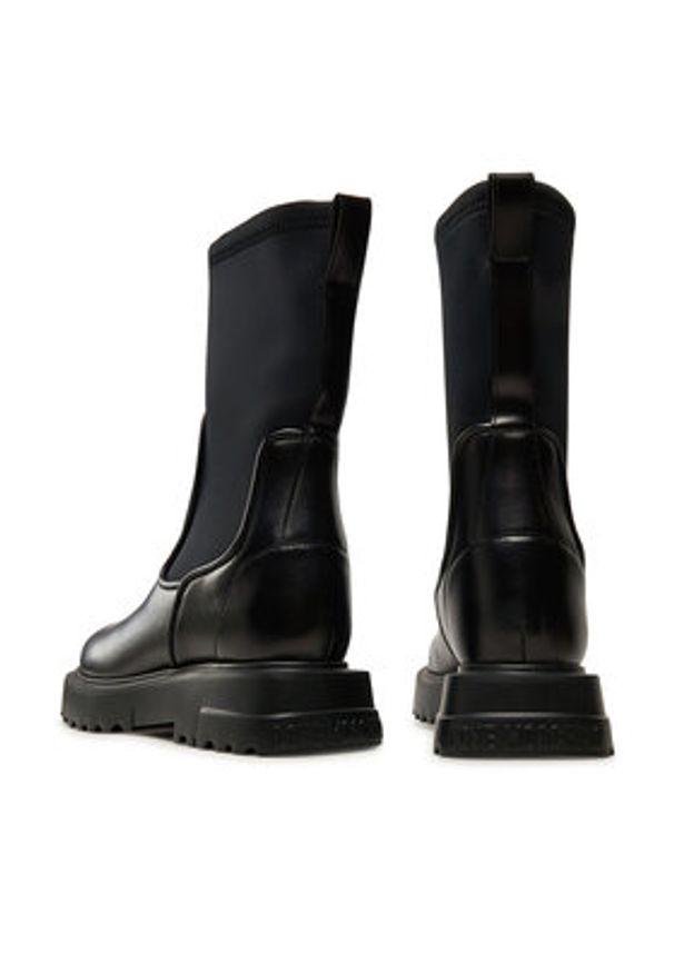 Love Moschino - LOVE MOSCHINO Botki JA24114G0LIM600A Czarny. Kolor: czarny. Materiał: materiał