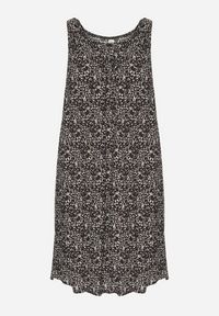 Born2be - Czarna Rozkloszowana Sukienka z Bawełny w Abstrakcyjny Wzór Annivione. Kolor: czarny. Materiał: bawełna. Długość rękawa: na ramiączkach. Styl: elegancki, klasyczny #6