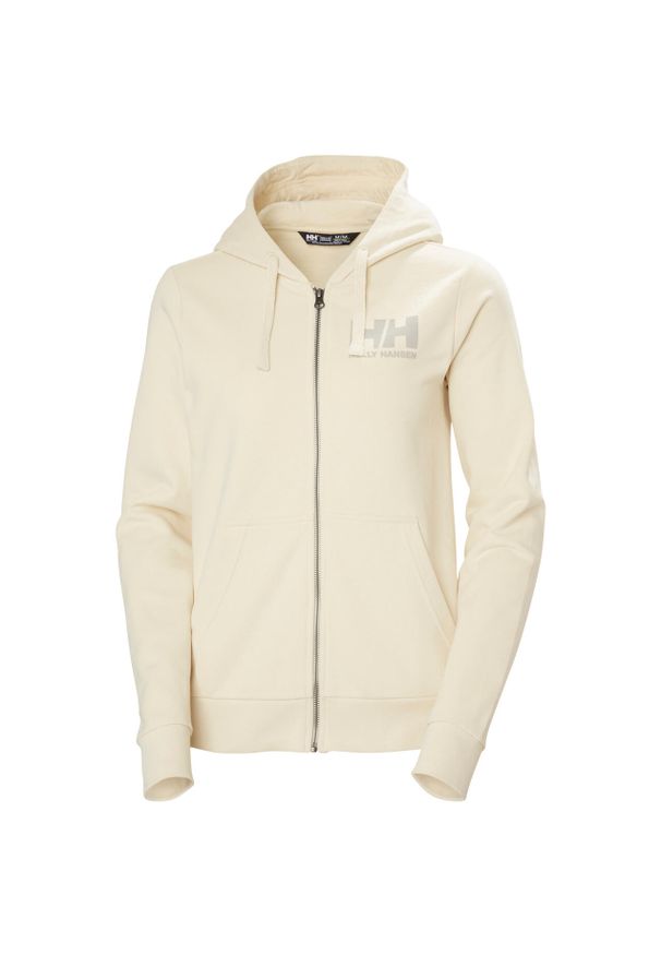Damski rozpinany sweatshirt z logo Helly Hansen 2.0. Typ kołnierza: kaptur. Kolor: wielokolorowy, biały, beżowy. Materiał: jersey
