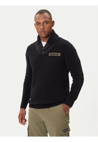 Aeronautica Militare Sweter 252MA1574UL00539 Czarny Regular Fit. Kolor: czarny. Materiał: bawełna
