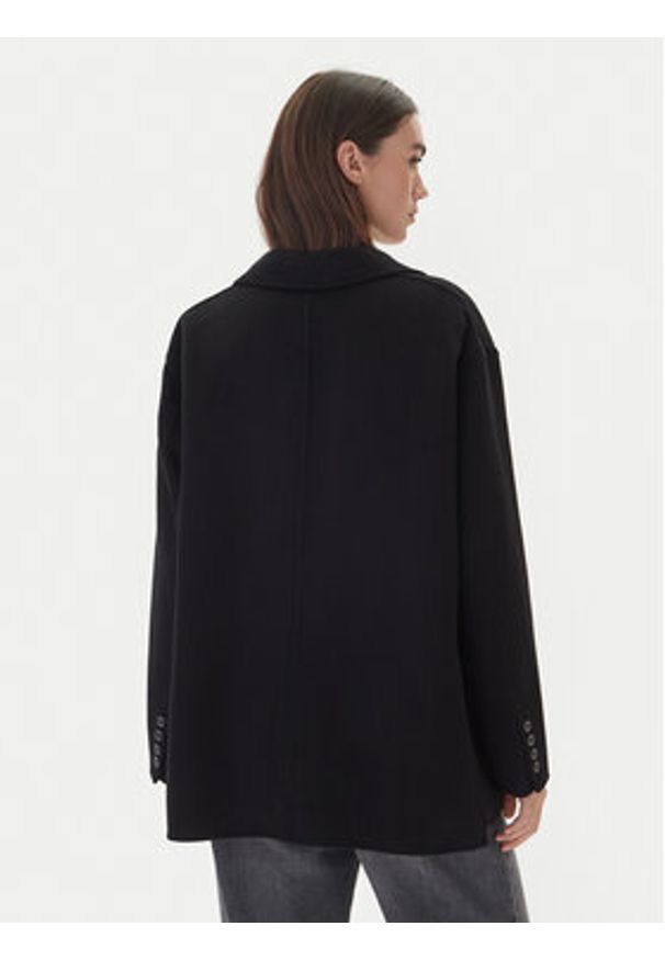 ViCOLO Płaszcz wełniany TF0005 Czarny Regular Fit. Kolor: czarny. Materiał: syntetyk
