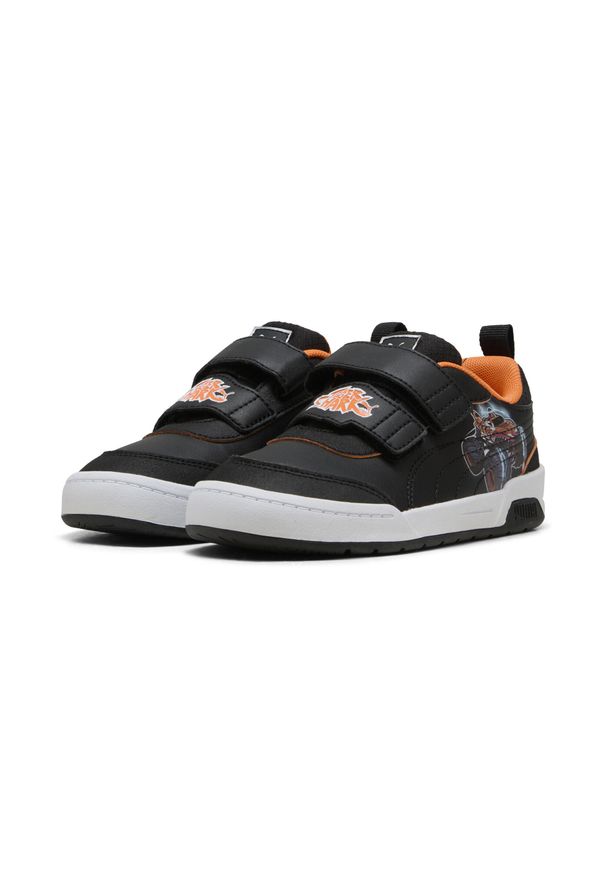 Puma - Dziecięce sneakersy Multiflex 2 PUMA × HOT WHEELS™ MONSTER TRUCKS PUMA. Okazja: na uczelnię. Kolor: czarny, pomarańczowy, wielokolorowy, żółty. Sport: joga i pilates