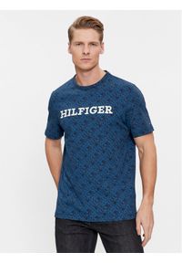 TOMMY HILFIGER - Tommy Hilfiger T-Shirt Monogram MW0MW32600 Granatowy Regular Fit. Kolor: niebieski. Materiał: bawełna