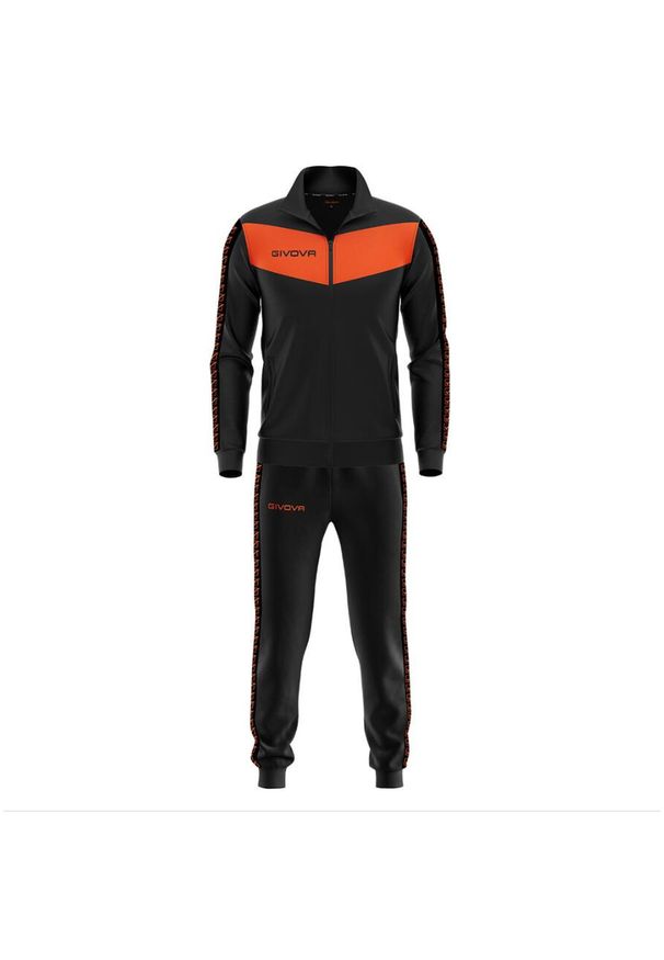 Givova Dres Banda Triacetat 4XL. Kolor: czarny, pomarańczowy, wielokolorowy. Materiał: dresówka. Sport: piłka nożna